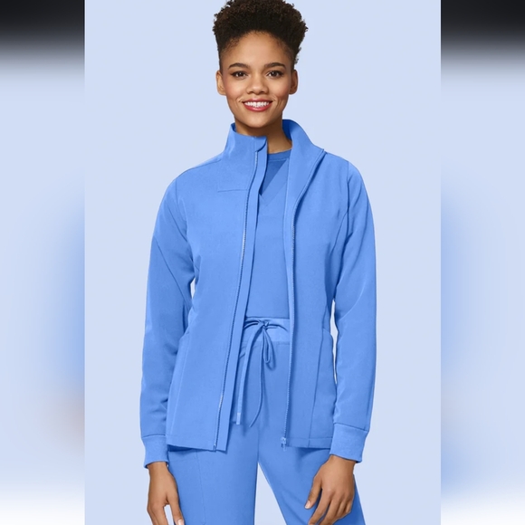 NWOT Mandala Scrub Jacket - Ceil Blue - Picture 2 of 8